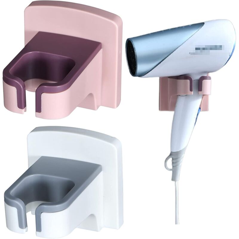 Haartrockner- Und Glätteisen-halter, Badezimmerbefestigung, Wandhalterung Für Haartrockner, Haartrocknerständer, Wandbefestigung Für Toiletten, Ohne Bohren Oder Schrauben, Weiß