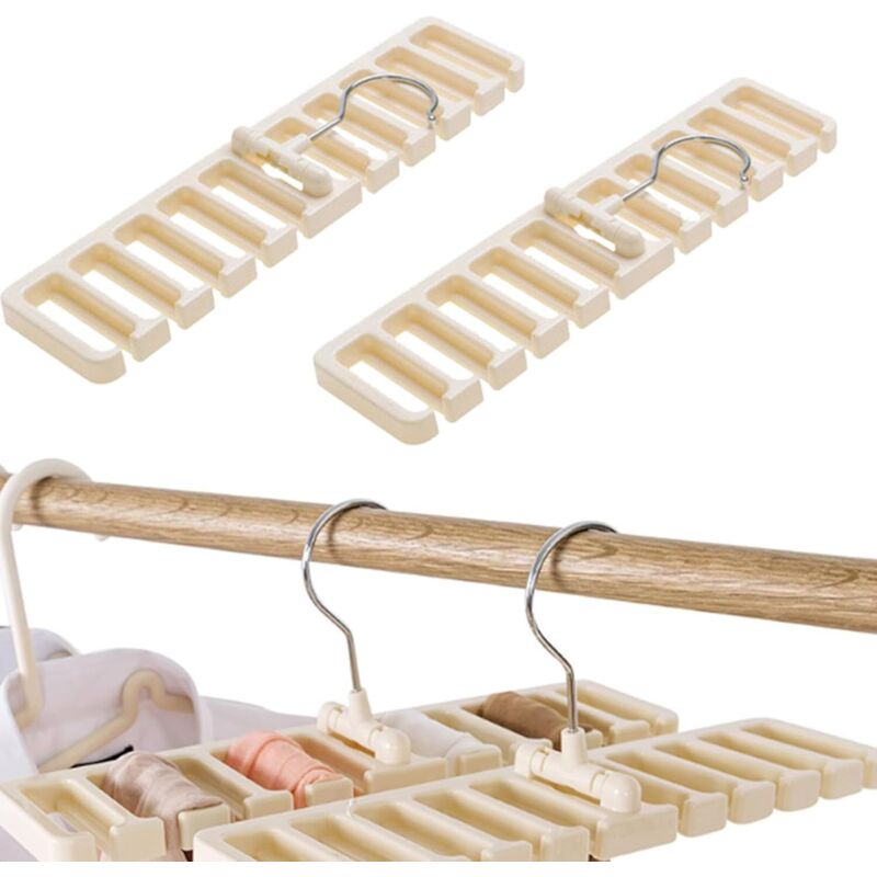 2 Stück Gürtelaufbewahrung Kleiderschrank-organizer Kleiderbügel Halter Mit 10 Schlitzen Für Krawatten, Hängestütze Für Schals Mit 360° Drehbarem Haken Für Gürtel Und Krawatten (weiß)