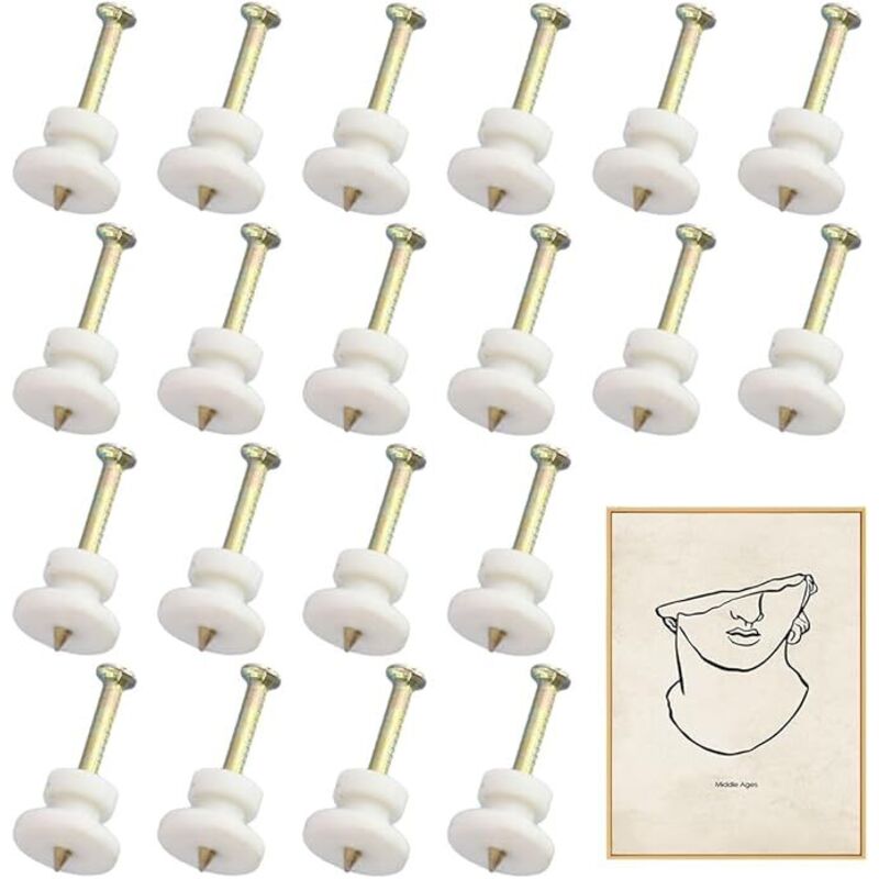 20 Stück Wandhaken Zum Aufhängen Von Bildern Ohne Bohren, Wandbefestigte Haken Ohne Bohren, Wandhaken Für Bilderrahmen, Nägel Zum Aufhängen Von Bildern