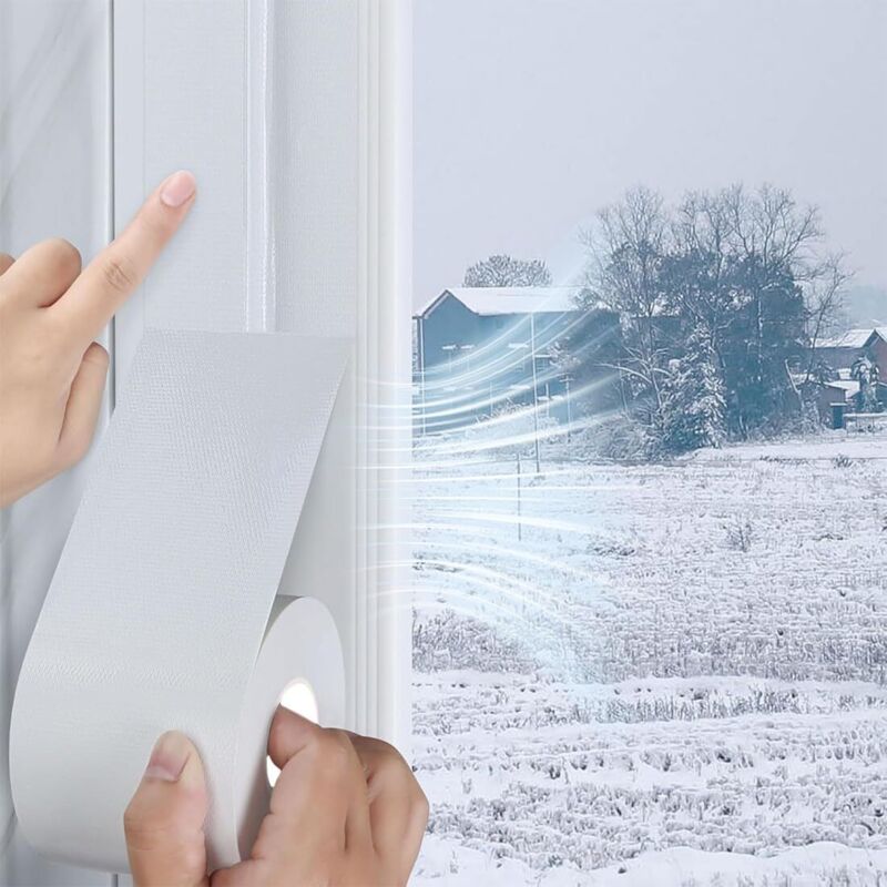 Fensterdämmung Gegen Kälte, Fensterdichtung, Wärmedämmung Für Fenster, Dichtungsband Für Türen Und Fenster 5cm X 20m, Wetterbeständiges Selbstklebendes Dichtband