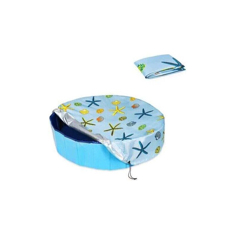 Faltbare Runde Poolabdeckung Für Hunde, 160x20 Cm, Wasserdichte Pvc-beschichtung Und Uv-schutz, Wasserdicht, Waschbar, Badezubehör Für Kinder