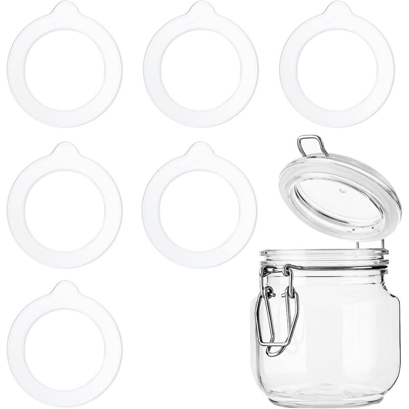 6er-pack Silikon-ersatzdichtungen, Wasserdichte Und Wiederverwendbare Gummidichtungen Für Deckel Von Mason-gläsern Mit Weiter Öffnung (3,7 X 2,7 Zoll)