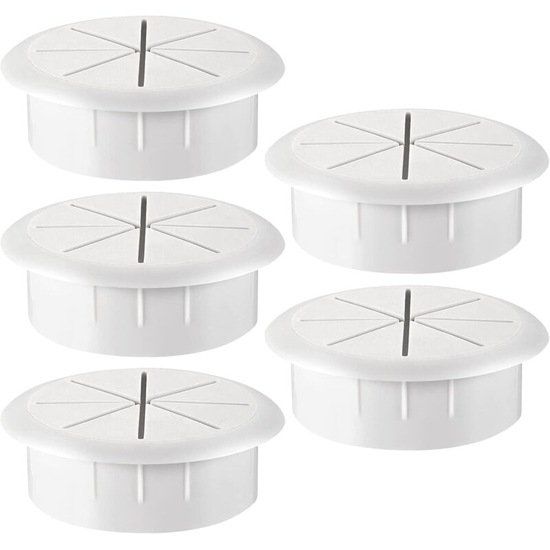 5er-pack Flexible Kabeldurchführungen Aus Weißem Kunststoff