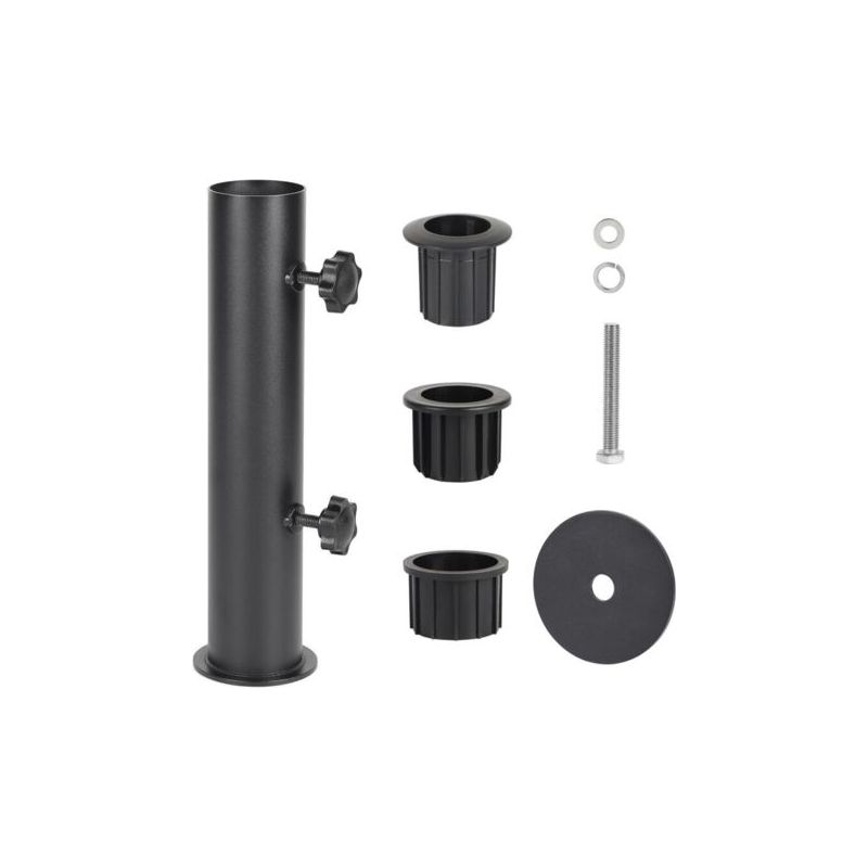Pied De Parasol, Rohr Für Sonnenschirm, Verstellbarer Metallständer Mit 3 Pvc-reduzierringen (28/38/48 Mm), Schwarz