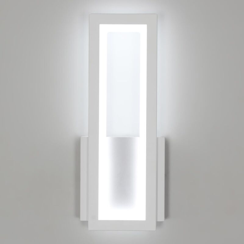 Weiße Led-innenwandleuchte, 17w Moderne Schwarze Acryl-wandlampe, Weiße Licht-wandleuchte Für Schlafzimmer, Wohnzimmer, Flur, Treppe, 32cm
