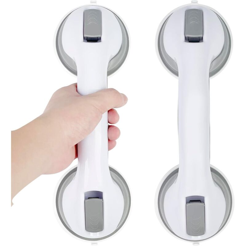 2 Saugnapf-griffe, Duschgriff, Haltegriff Für Dusche, Badezimmer, Glastür, Stützgriff Für Wc, Badewannen-sicherheitsgriff, Ohne Bohren Abnehmbar, Für Senioren, Behinderte, Kinder