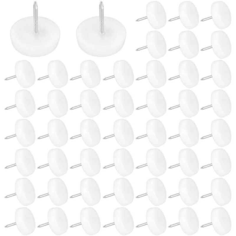 50 Stück Nagelgleiter Aus Robustem Abs-kunststoff, 19 Mm, Langlebige Runde Stuhlbeinschoner, Vibrationsdämpfende Gleiter Zum Annageln Für Stühle, Tische, Büros, Wohnzimmer, Schlafzimmer Und Arbeitszim