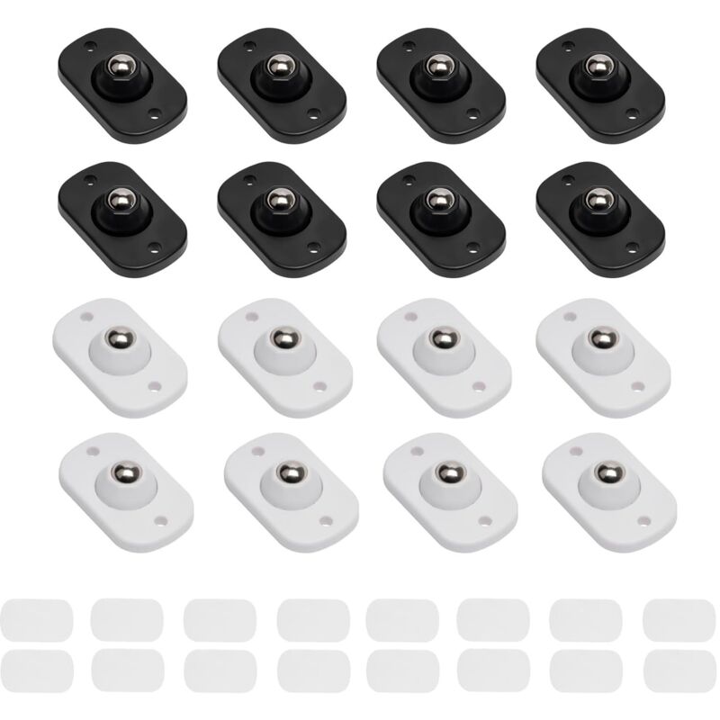 16 Stück Kleine Möbelrollen Für Den Umzug, Mini 360-grad-schwenkbare Selbstklebende Rollen, Rollen Für Schwere Möbel, Küchengeräte, Aufbewahrungsboxen, Mülleimer (weiß)