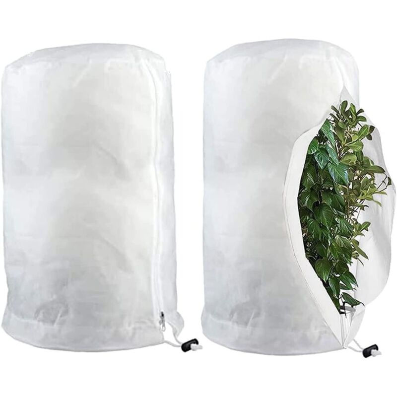 2er-pack Winterschutz Für Pflanzen – Frostsicherer, Großer Pflanzenschutzsack Mit Reißverschluss, Atmungsaktiv, Reißfest Und Wiederverwendbar (80x100 Cm)