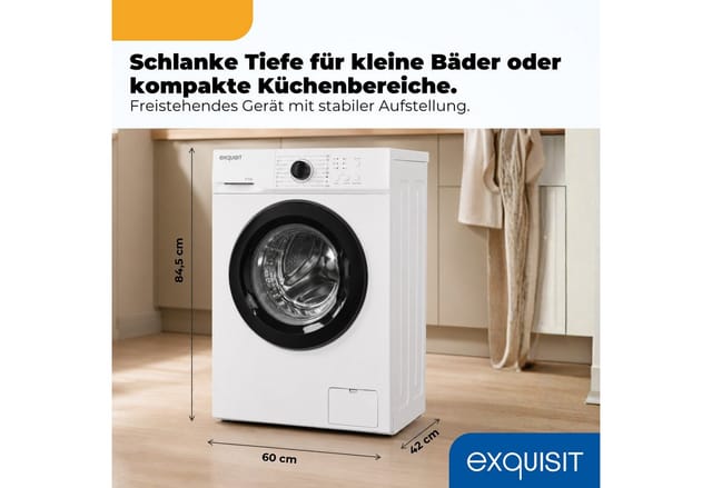 exquisit Waschmaschine START WA56110-020A, 6 kg, 1000 U/min, Zuverlässige 6-kg-Waschmaschine mit einfacher Bedienung