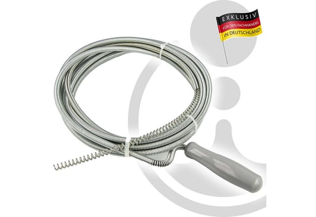 MASTERPROOF PROFESIONAL Rohrreinigungsspirale Rohrreinigungsspirale 1,50 m x Ø 6 mm, mit Bohrspitze