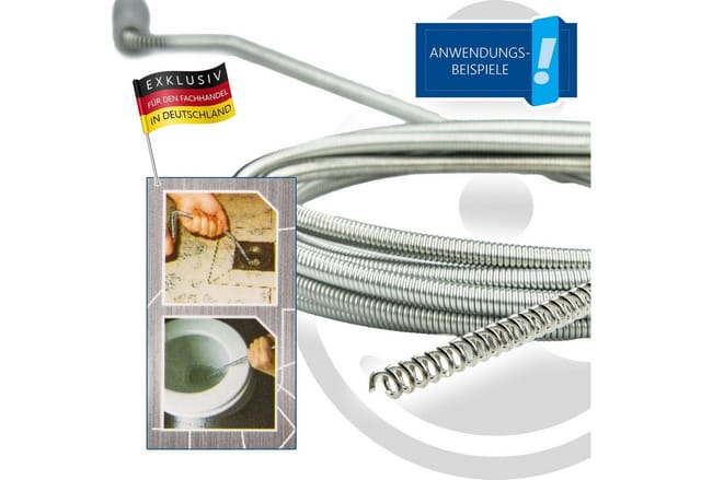 MASTERPROOF PROFESIONAL Rohrreinigungsspirale Rohrreinigungsspirale 3,00 m x Ø 6 mm, mit Bohrspitze