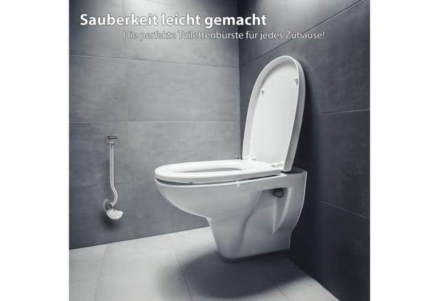 BigDean WC-Reinigungsbürste 2 Stück Klobürste mit Randreiniger Toilettenbürste mit Klebehaken, WC, (Set, 2-tlg., WC-Bürste/n), Mit Klebehaken zum Aufhängen