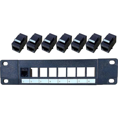 8-port Cat5e-wandpatchpanel, 10g-kompatibel, 1u-bauform, Utp