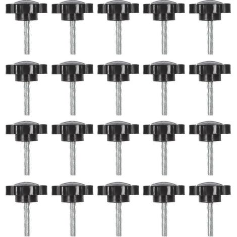 20 M6x30 T-schrauben Mit Griff Und Sternförmigem Feststellknopf – 4,8 X 3,6 X 3,6 Cm – Schwarz