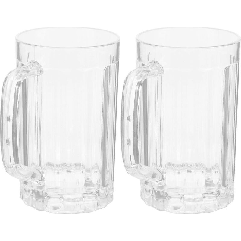 Set Mit 2 Transparenten 500-ml-bechern Für Bier, Saft Oder Wasser. – 8 X 8 Cm