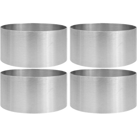 4 Runde Edelstahl-kuchenformen, Ausstechformen Und Mousseformen Für Zu Hause – 10,00 X 10,00 X 5,00 Cm – Silber
