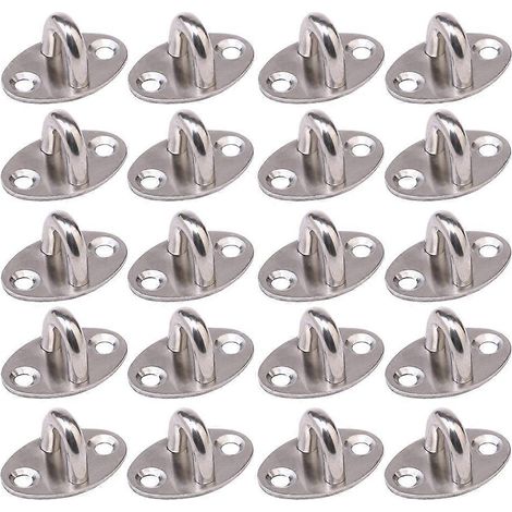 Set Mit 20 Verstärkten Edelstahlhaken Mit Festem Zugring Zur Aufbewahrung – 3,90 X 2,60 X 0,20 Cm – Silber