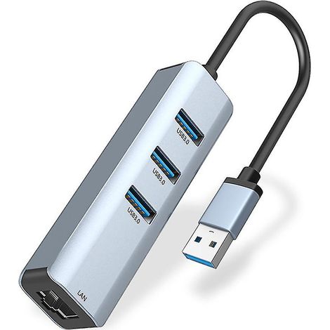 Usb 3.0-hub, 3-port-usb-zu-rj45-netzwerkkarte Für Laptops Und Tablets