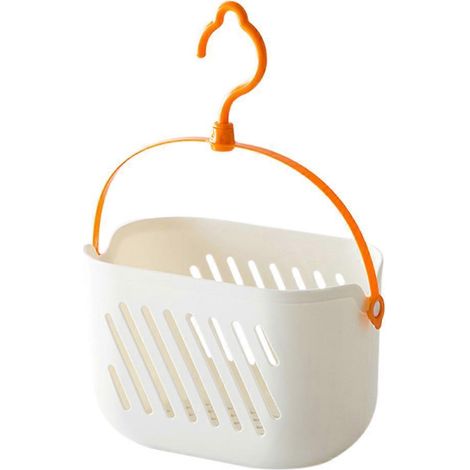Aufbewahrungskorb Aus Kunststoff Mit Haken, Hängekorb Für Die Dusche, Hänge-küchenorganizer – 23 X 14 X 13 Cm – Weiß