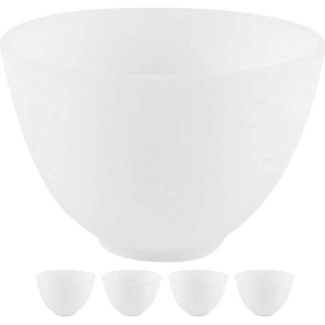 Set Mit 5 Silikon-rührschüsseln Für Gesichtsmasken, Diy-projekte Oder Zum Anrühren Von Hautpflegeprodukten. – 9,20 X 9,20 X 6,10 Cm – Weiß
