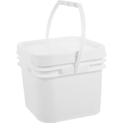 Farbeimer Aus Kunststoff, Farbtopf, Farbbehälter, Farbbehälter, Aufbewahrungseimer Für Ölfarben – 17,50 X 17,50 X 14,10 Cm – Weiß