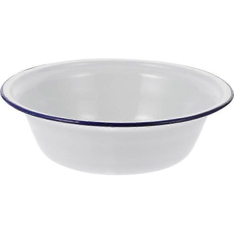 Dickes Emaille-retro-schüssel, Suppenschüssel, Gemüseschüssel, Küchenaccessoire – 20,00 X 20,00 X 6,00 Cm – Weiß