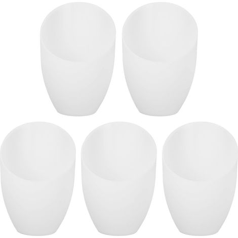 Set Mit 5 Schrägen Lampenschirmen Für Stehlampen, Aus Kunststoff. Lampenzubehör. – 13,6 X 11 X 3,5 Cm – Weiß