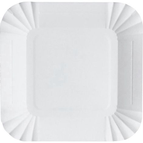 100 Quadratische Einweg-pappteller Für Kuchen, Desserts, Obst Und Snacks (weiß) – 13,00 X 13,00 X 0,20 Cm – Weiß