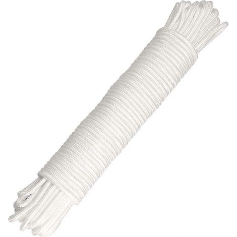 25 M X 6 Mm Dickes, Weißes, Gedrehtes Nylonseil, Multifunktional, Ideal Zum Aufhängen Von Gegenständen Bei Gartenarbeiten, Heimwerkerprojekten, Camping Oder Überlebensprojekten.