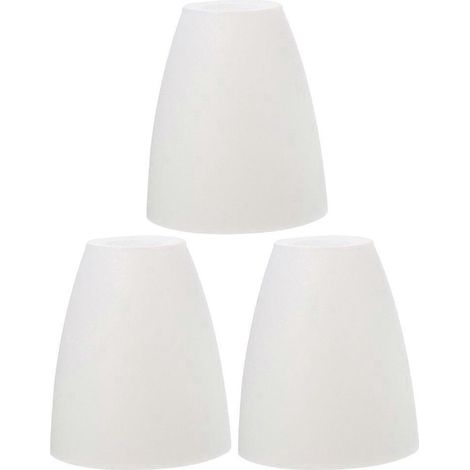 Set Mit 3 Dekorativen Lampenschirmen Aus Kunststoff Für Stehlampen – 11,50 X 10,00 X 10,00 Cm – Weiß