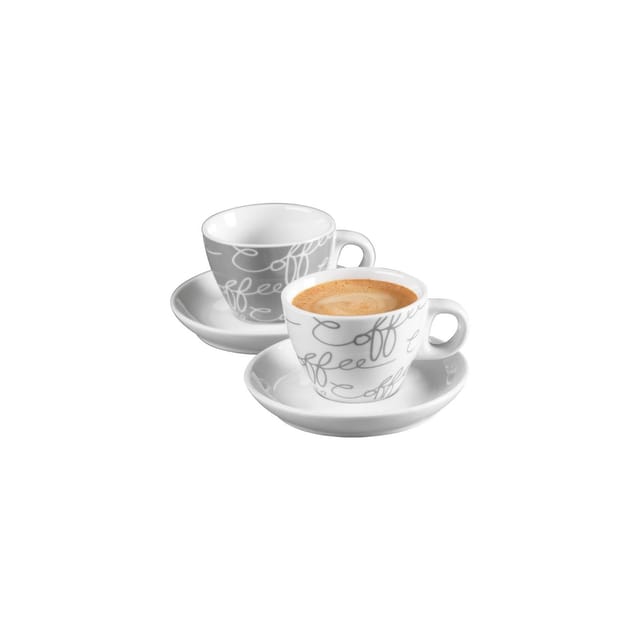 Ritzenhoff & Breker Espressotasse Ritzenhoff & Breker Cornello grau Espresso-Set 4tlg., Porzellan