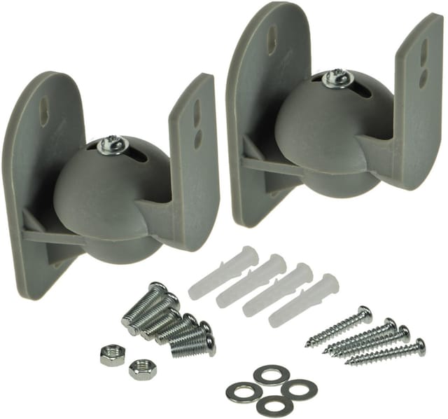 ChiliTec Lautsprecher-Wandhalterung 2er Set Lautsprecher Wandhalterung Grau - kompakt flexibel universal