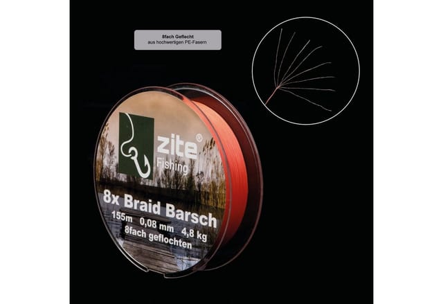 Zite Angelschnur 155m 0,16mm - Geflochtene 8-Braid Angelschnur 10kg - Barsch & Zander