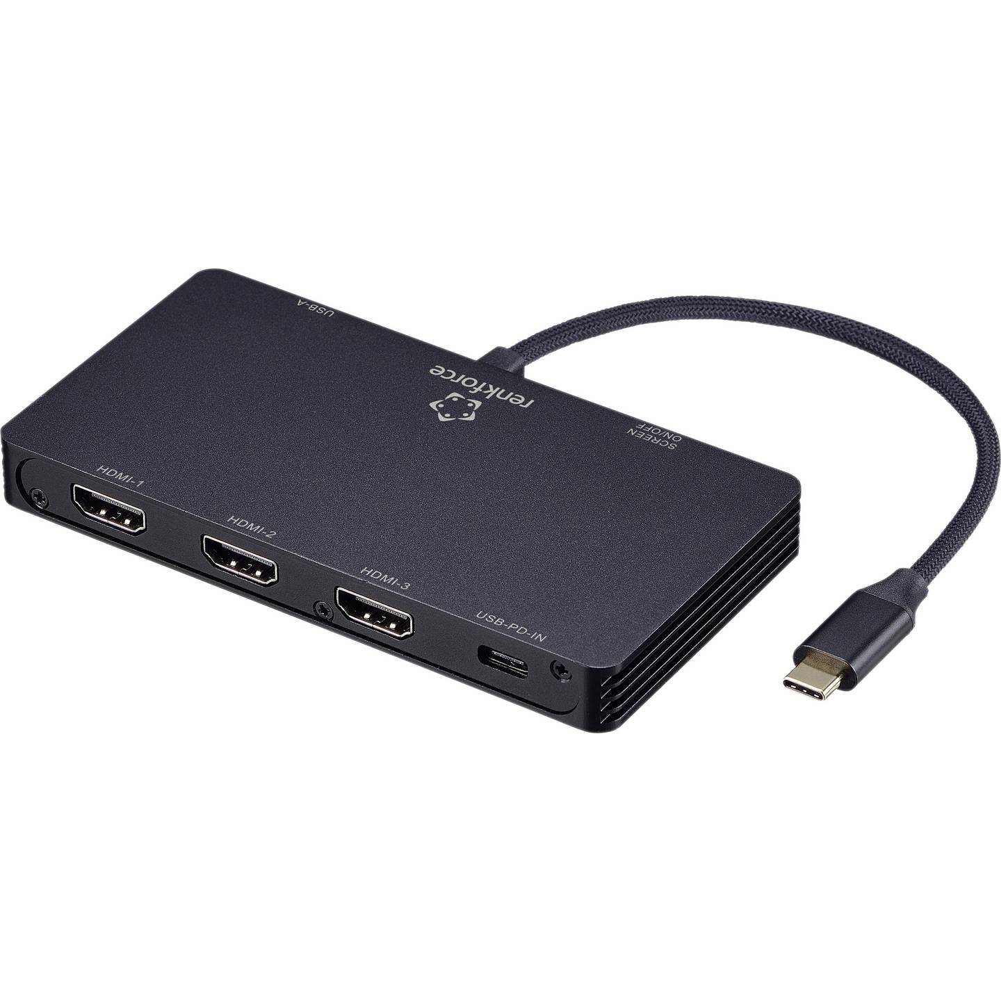 [gebraucht] B-ware Renkforce Usb-c Dockingstation Rf-usbha-550 Hdmi 3-fach Power Delivery Schwarz