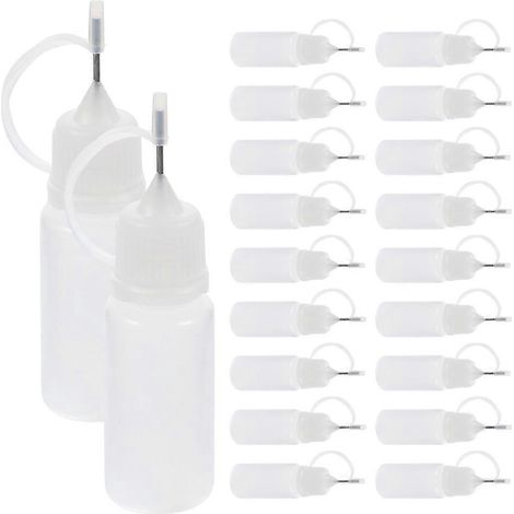 Packung Mit 20 Klebstoffapplikatorflaschen Mit Nadelspitze Für Heimwerkerprojekte – 8,00 X 2,10 X 2,10 Cm – Weiß