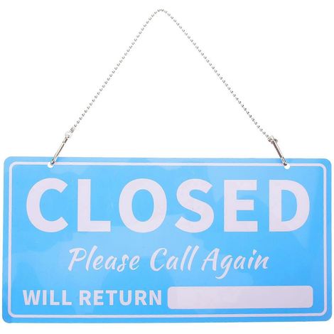 Schild „tür Offen“ / Schild „tür Geschlossen“ – 30,00 X 15,00 X 0,10 Cm