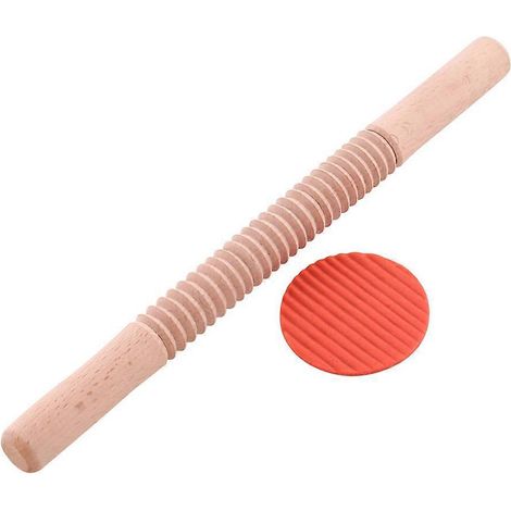 Antihaftbeschichteter Nudelholz Aus Holz Mit Gewinde, Küchen- Und Backutensil (khaki) – 35,00 X 3,00 X 3,00 Cm – Khaki
