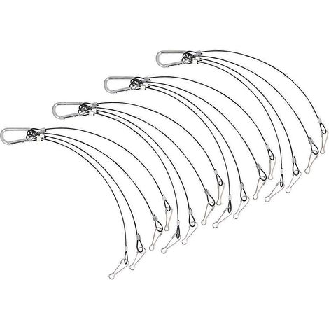 4-teiliges Hydroponik-hängeset Mit Drahthaken (1,5 Mm Dick, 400 Mm Lang) – Stahlseil Für Pflanzenlampe (4 Stück) – 47 X 5 Cm – Schwarz