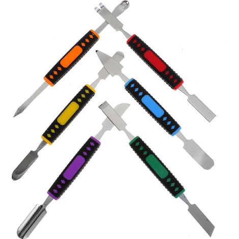 Set Mit 6 Professionellen, Doppelseitigen Edelstahlspateln Zur Reparatur Von Smartphones, Tablets Und Laptops. – 15 X 10,5 Cm