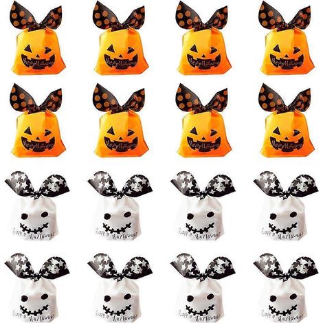 Packung Mit 50 Halloween-süßigkeitentüten, Kreative Und Trendige Handtaschen.