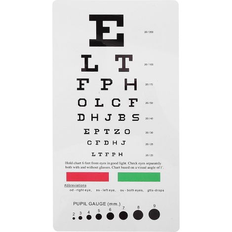 Optische Sehtafel Aus Kunststoff Für Sehtests, Tragbare Optische Sehtafel, Doppelseitige, Wandmontierte Optische Sehtafel – 18,50 X 10,00 X 0,03 Cm