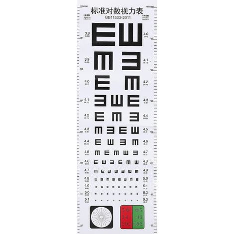 Professionelle Sehschärfentafel, Standard-sehtafel, Wand-sehschärfentafel – 74,50 X 25,00 X 0,01 Cm