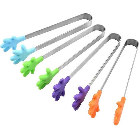 Set Mit 4 Antihaftbeschichteten Küchenzangen Aus Silikon Und Edelstahl Für Grill Und Barbecue (farbe Zufällig)