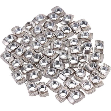 100 Europäische Aluminiumprofile Mit Dünnem M5-gewinde Und T-mutter (m5x10x6) – Silber