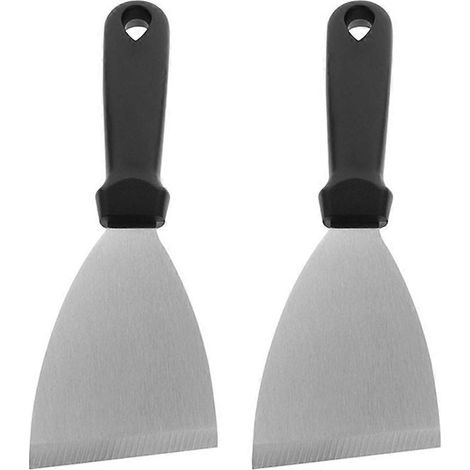 Set Mit 2 Pizzaspateln Aus Edelstahl Für Die Küche (kleiner, Abgewinkelter Spatel In Schwarz Und Silber) – 23,47,2 Cm – Schwarz