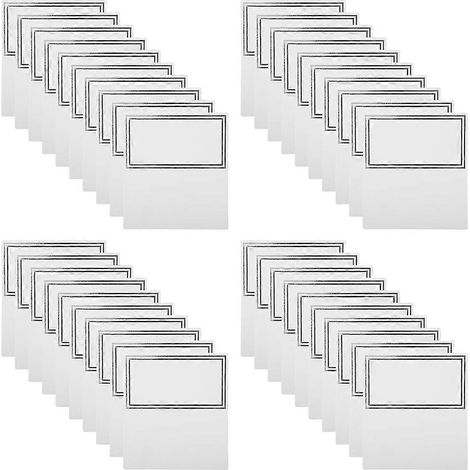 100 Leere Tischkarten Zum Selbstgestalten Für Ihre Partys Und Mahlzeiten. – 9,00 X 5,00 X 5,00 Cm – Silber