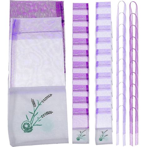 20 Leere Lavendelsäckchen Aus Gaze Für Kleiderschrank Oder Auto (je 10 Stück In Dunkelviolett Und Hellviolett).