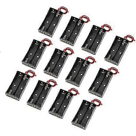 12 Verdrahtete Batteriehalter Für 2 Aa-batterien (1,5 V), Kunststoffgehäuse – 5,76 X 3,00 X 1,55 Cm