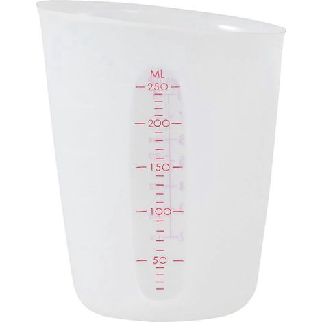 Halbtransparenter, Graduierter Silikon-messbecher (250 Ml) – Weiß